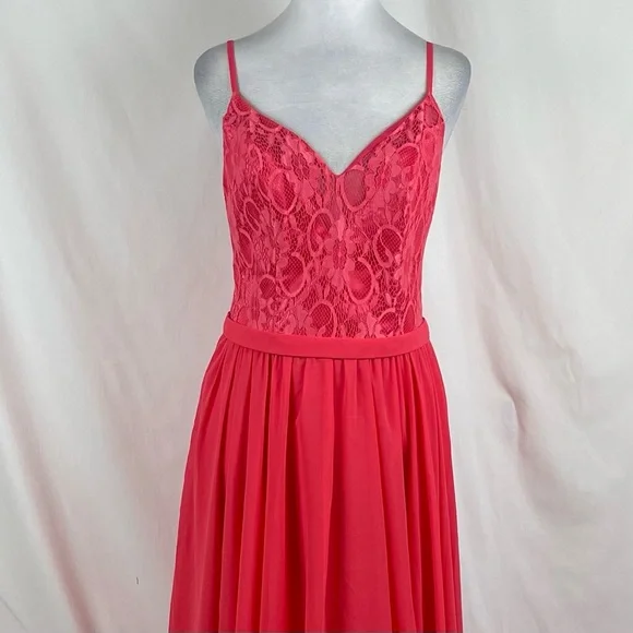 Allure Bridal Red Orange Maxi Dress NWT Size 10 - Picture 3 of 12